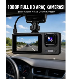 3 Kanallı Araç Kamerası – Full HD 1080P Kayıt 2” Ekran Park Gözetimi Desteği Yeni Nesil