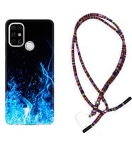 Casper E30 F20 X20 Kılıf Boyun Asklı Rasta Silikon Blue Fire 1678