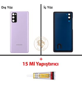 Samsung S20 Fe Lavanta Arka Pil Kapağı Batarya Kapağı Lazer Kesim + B-7000 Yapıştırıcı