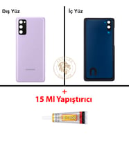 Samsung S20 Fe Lavanta Arka Pil Kapağı Batarya Kapağı Lazer Kesim + B-7000 Yapıştırıcı
