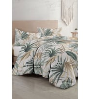 Botanik Palm Çift Kişilik Nevresim Takımı 3d Pamuk Saten