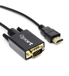 QPORT Q-HVG18 HDMI TO VGA ÇEVİRİCİ KABLO 1.8 MT