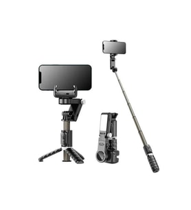 Taşınabilir Bluetooth Kumandalı 360° Dönebilen Işıklı Gimbal ve Tripod