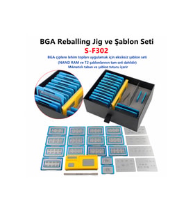 S-F302 BGA Reballing Manyetik Stencil Seti RAM NAND T2 M1 M2 Rework Tamir Kiti