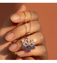 Valmont Accessories Kadın Kar Tanesi 42+2 cm Kolye Taşlı Rose Gold Şık Tasarım
