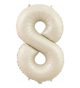 Benim Marifetlerim 8 Rakamı Krem Folyo Balon 34 inch 86 cm