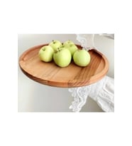 Yuvarlak 28cm Ahşap Servis Tepsisi Lbtps31