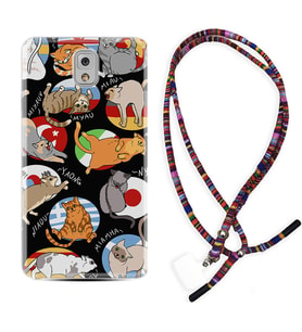 Samsung Note 3 4 5 8 9 20 Ultra 10 Lite Kılıf Boyun Asklı Rasta Silikon Miyavlamalar 1793
