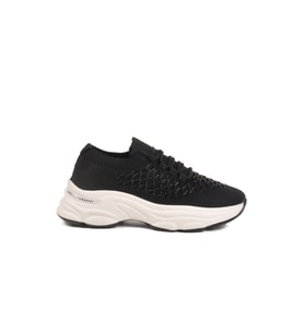 Voyager Siyah Hafif Triko Örme Anatomik Kadın Sneaker B064 Z (Siyah)