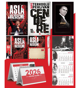 Asla Vazgeçme - Ayraç - Kartpostal - Poster - Cendere -  2026 Ajanda Gazi Paşa - İmza Duvar Takvimi - Masa Takvimi