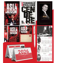 Asla Vazgeçme - Ayraç - Kartpostal - Poster - Cendere -  2026 Ajanda Gazi Paşa - İmza Duvar Takvimi - Masa Takvimi