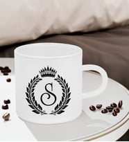 BK Gift Kişiye Özel Harfli Buzlu Cam Türk Kahvesi Fincanı-2, Sevgiliye Hediye, Arkadaşa Hediye, Anneye Hediye, Ofis Hediyesi