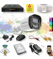 1 Kameralı Set - Gece Renkli Gösteren Hareket Algılayan 5MP SONY Lensli 4 Ultra Warm Ledli 1080P FULLHD Güvenlik Kamerası Seti 2304W-9004