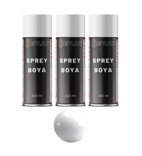 3 Adet Ral 9003 Mat Beyaz Sprey Boya 400 Ml.