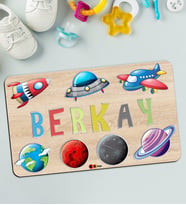 BK Toys Çocuklara Özel İsimli Büyük Boy Ahşap Eğitici Yapboz Puzzle 50x30cm - Model 5