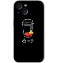 İphone 15 Plus Kılıf HD Desen Baskılı Kılıf - Coffee Battery
