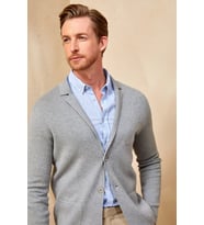 Bonaire Erkek Gri Melanj Blazer Ceket Triko Custom Fit