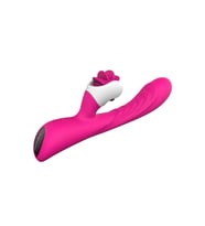 Eğri G-spot Uyarıcı ve Klitoris Uyarıcı 2 In 1 Hareketli Dil Vibratör