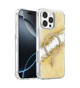 İphone 16 Lotus Simli Kapak - Gümüş