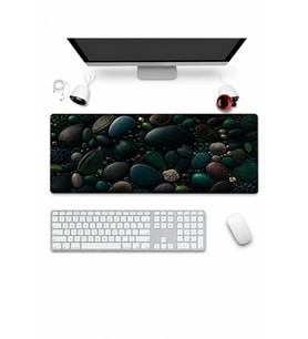 SonicTouch Klavye Mousepad 32x70cm Dikişsiz Pürüzsüz Sıvı Geçirmez Kaymaz Taban Orman Mücevherleri