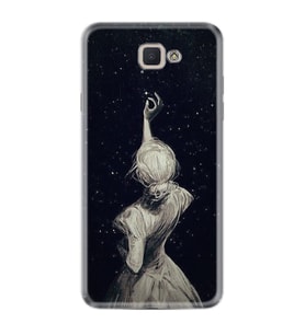 Samsung Galaxy C7 Kılıf Desenli Silikon Güzel Kılıf Star Woman 1332