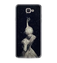 Samsung Galaxy C7 Kılıf Desenli Silikon Güzel Kılıf Star Woman 1332