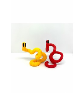 Esnek Solucan Fidget Oyuncak - 3D Yazıcı Tasarım Eklemli Figür - Stres Giderici Renkli Solucanlar