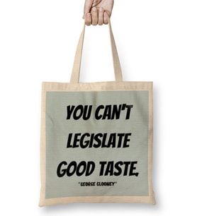 George Clooney Quotes Gift- Vintage Retro Rainbow Style Bez Çanta Uzun Saplı