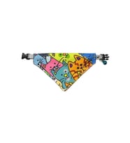 Cocopet Renkli Kedi Desenli Ayarlanabilir Fular Bandana Kedi Tasması