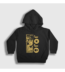 Presmono Unisex Çocuk Siyah Jotaro Kujo V3 Anime Jojo Kapüşonlu Sweatshirt 322422tt