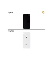 iPhone 8G Gümüş Renk Arka Kapak Arka Cam Batarya Kapağı Lazer Kesim Kapak Pil Kapağı