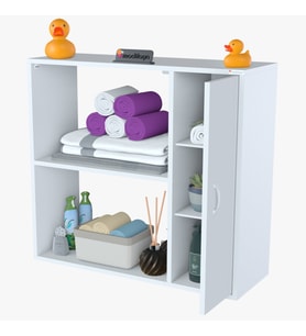 MODİLAYN Urla Banyo Dolabı Çok Amaçlı Dolap 90 x 85 x 32 cm Asma Banyo Dolabı Makina Üstü Dolap
