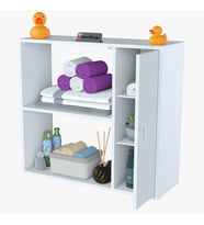 MODİLAYN Urla Banyo Dolabı Çok Amaçlı Dolap 90 x 85 x 32 cm Asma Banyo Dolabı Makina Üstü Dolap