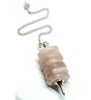 Sertifikalı Disk AAA+ Kalite Pembe Kuvars Taşı Pandül - Sarkaç (Çok Renkli)