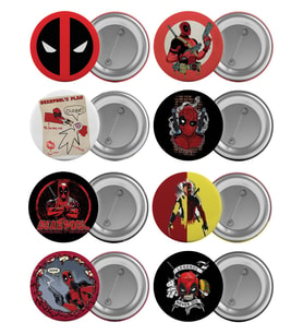 Deadpool Çanta Rozeti Seti 8 Adet En Büyük Boy 5.8cm İğneli Broş