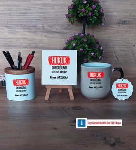 Hukuk Okuduğumu Söylemiş Miydim Dekoratif Taş, Kalemlik, Sihirli Oval Kupa Bardak, Ahşap Anahtarlık Hediye (Model 1)