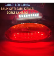 Gabari Led Balık Sırtı Dorse Lambası Kırmızı-beyaz 12-24 V (Sarı-Kırmızı)