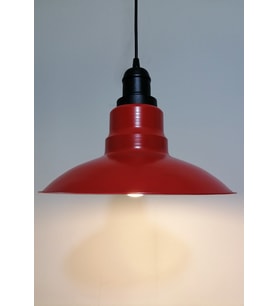 RİOLİGHT 1RETRO,RUSTİK,MODERN KIRMIZI İÇİ BEYAZ MUTAFA,ODA,CAFE İÇİN METAL SARKIT AVİZE ÇAP:30CM 