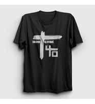 Presmono Unisex Beyaz Logo Rock Indochine T-Shirt 539107tt (Siyah)