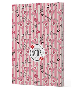 Kahve 8 - Yan Boyamalı Çizgili Defter