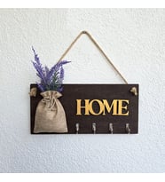 Lavanta Çiçekli Home Yazılı Anahtarlık