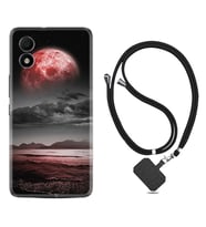 TCL 303 Kılıf Resimli Boyun Askılı İpli Desenli Silikon Series Red World 1836