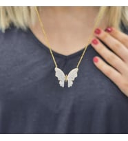 Kelebek Zirkon Taşlı  Minimal Kolye (Karışık)