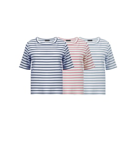 Kadın 3'lü Paket Bisiklet Yaka Kısa Kollu T-Shirt