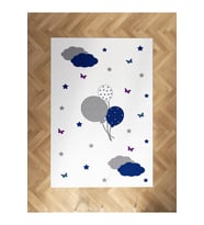 MEKTA HOME BEBEK VE ÇOCUK ODASI Kelebekli Balon Desenli Halı