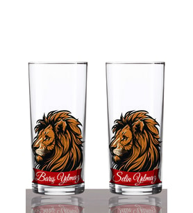 Kişiye Özel 2'li Aslan Rakı Bardağı