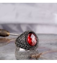 OVAL MODEL 925 AYAR GÜMÜŞ ZİRKON TAŞLI ERKEK YÜZÜK