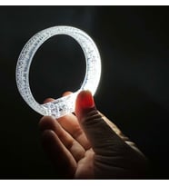 Beyaz-Gümüş Led Işıklı Baskı Yapılabilen Pilli Bileklik Bilezik 1,5 cm Genişlik