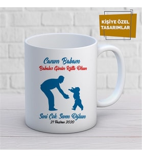 Kişiye Özel İsim Yazılabilir Canım Babam Babalar Günün Kutlu Olsun Kupa Bardak
