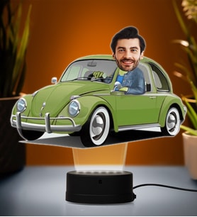 Doğum Günü Hediyesi,Sevgiliye Hediye, Kişiye Özel Fotoğraflı Vosvos Erkek Tasarım Karikatür 3D Led Lamba (Beyaz)